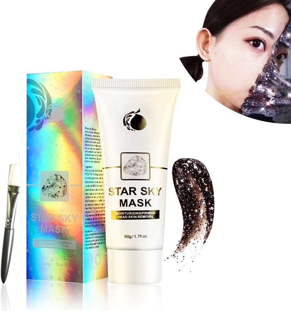Charmss Star Face Peel-Off Mask Deep Cleansing Removal Blackhead Clean Face Hydrating Skin Firming Gel Clay + Mask brush (60g)