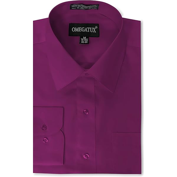 Milani Men's Dress Shirt with French Cuffs 15.5", 34/35 Burgundy at Amazon Men's  Clothing store