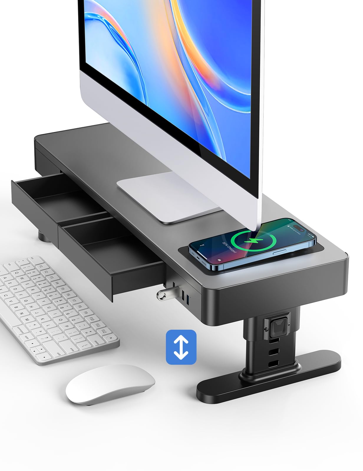 Mua Monitor Stand Heights Adjustable, Computer Riser with Auto Phone ...