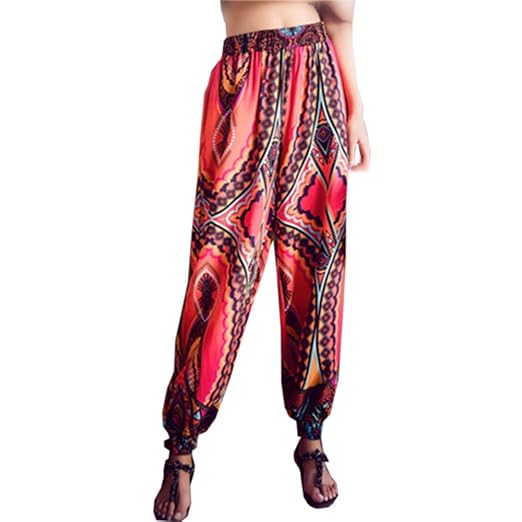 Amazon.com: Womens National Wind Bohemia Harem Pants Loose ...