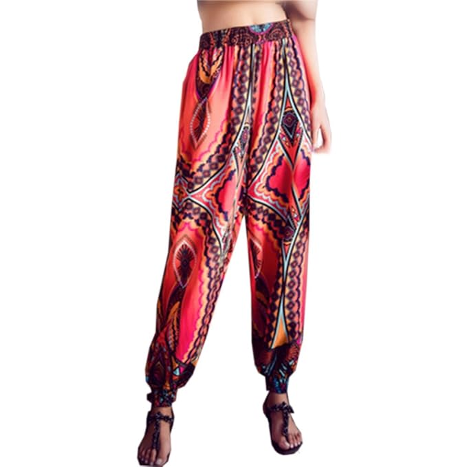 Amazon.com: Womens National Wind Bohemia Harem Pants Loose ...