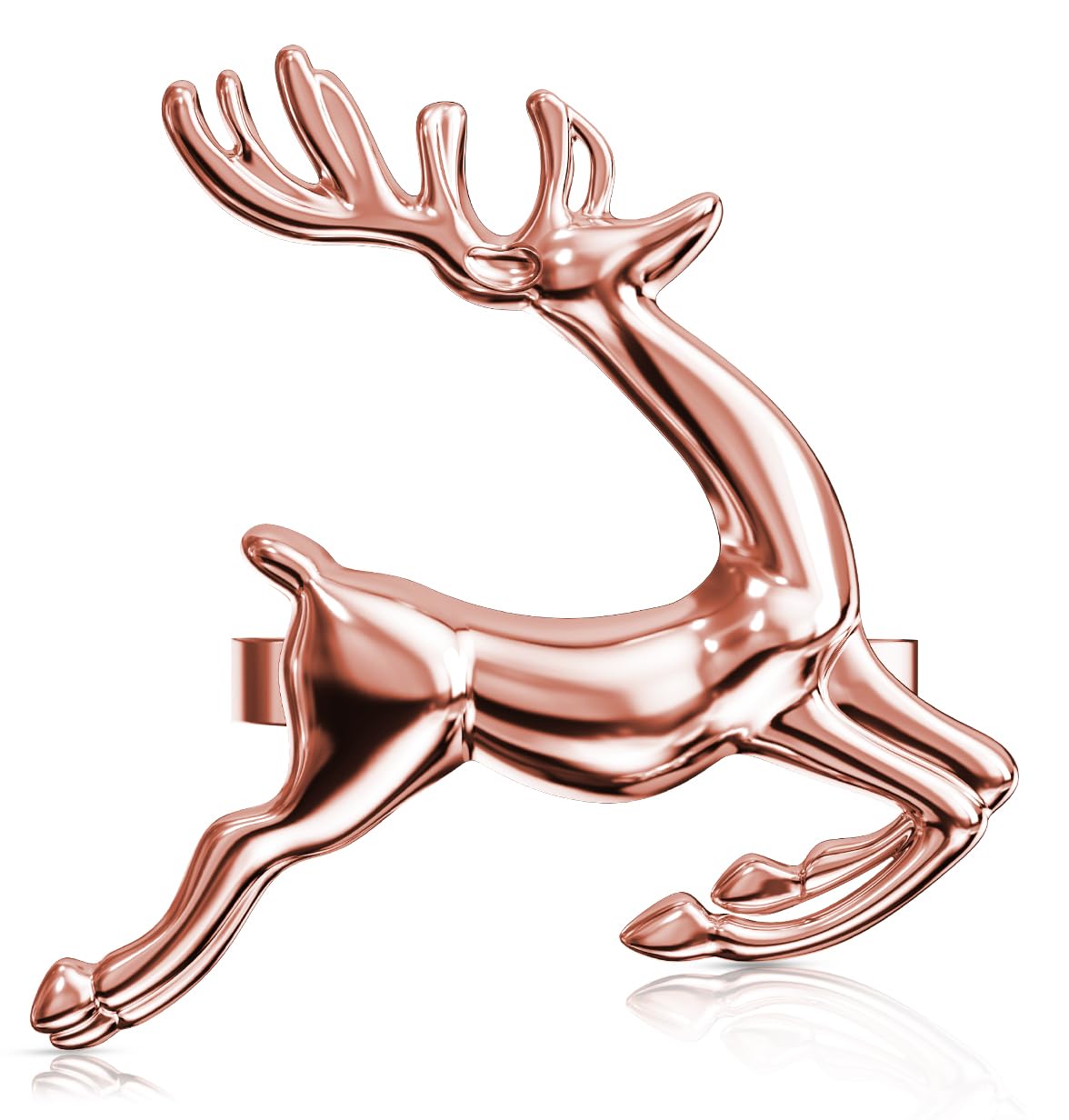 ZeeDix Set of 8 Rose Gold Elk Chic Napkin Rings for Christmas Dinning Table Setting-Wedding Receptions, Christmas, Thanksgiving and Home Kitchen for Casual or Formal