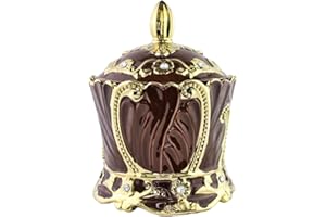 House Of Orishas Oya Porcelain Tureen 2 - Brown, Golden, Classic Style, 7" High x 8.25" Wide x 6" Deep