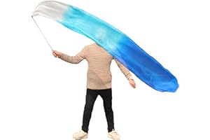 Winged Sirenny Youth Silk Ribbon Dancer Wand, Church Worship & Praise Adoration Dance Flag Banner, Juggling Play Silk Streamer with Rods.