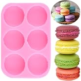 Mujiang 6-Cavity 3D Macaroon Hamburger Silicone Fondant Molds | Cake Decorating Chocolate Candy Mini Soap Bath Bomb Polymer Clay Resin Gum Paste