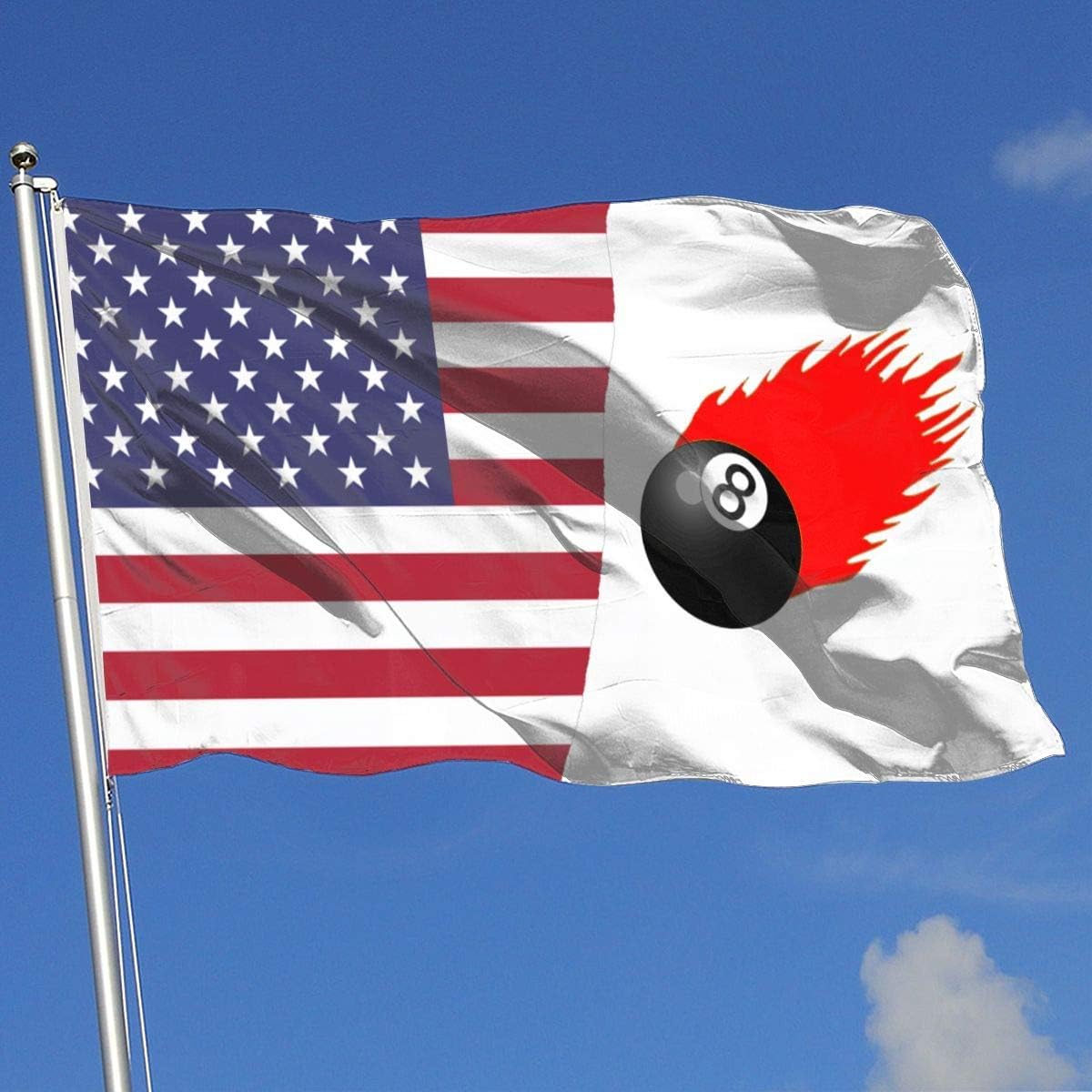 jhin Outdoor Flags American Billiard Pool Balls Fire 3X5 Ft Flag for