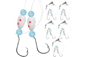 CWSDXM Pompano Rigs for Surf Fishing Saltwater Floats Catfishing Pompano Fishing Rigs with Double Circle Hooks and Pyramid Sinker 4pcs/5pcs