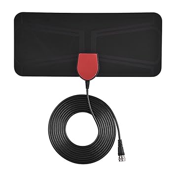 Zerone TV Antenna,Indoor Ultra-Thin Free Digital HD TV Television Antenna with 8 Feet Coaxial Cable for Watching Local News Weather Sports Programs Kids' Shows and Sitcoms Without Any Cost