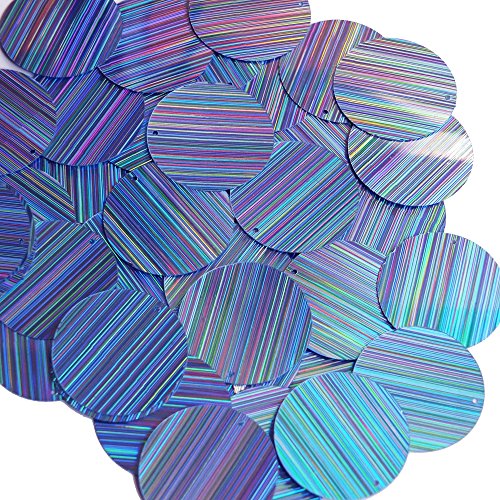 Sequin 30mm Round Light Blue City Lights Reflective Couture loose Paillettes. Made in USA.