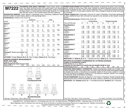McCall's Patterns M7222 Children's/Girls' Dresses Sewing Template, CDD (2-3-4-5) - Thumbnail 7