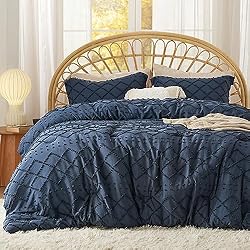 Bedsure Twin/Twin XL Comforter Set - Navy Blue Boho