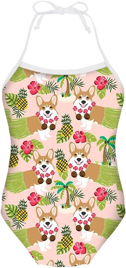 Little Girls One Piece Swimsuit Animal Printed Bathing Suit Surfer Short