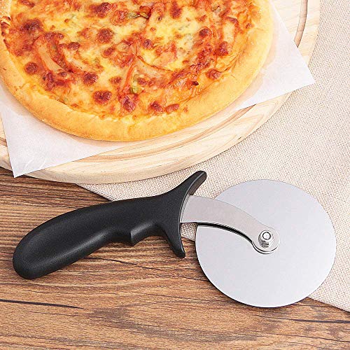 Pizza Cutter 2 Pack, Stainless Steel Pizza Cutter Wheel with 4 Inch Large Wheel, Sharp Pizza Slicer with Non Slip Handle Ideal for Pizza Lovers