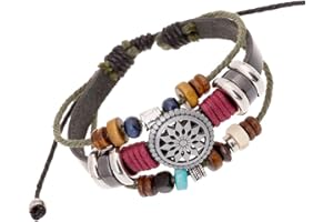 Trenro Women Lady Bohemia Wind Beaded Multilayer Hand Woven Bracelet Jewelry
