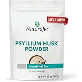 Naturafic Psyllium Husk Powder Unflavored – Digestive Fiber Supplement for Bowel Regularity & Gut Health – Non-GMO, Gluten-Free, Vegan, Keto Friendly – 32oz