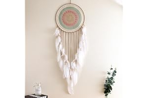 Malicosmile Dream Catchers Large Wall Hanging Decor, Colorful Lace with White Feather Big Dream Catcher for Wall Bedroom Adult