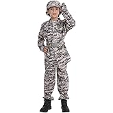 TOONRAIN Kids Army Costume Soldier Costume Set Dress up Military Uniform Outfit for Boys Halloween Role Play Set