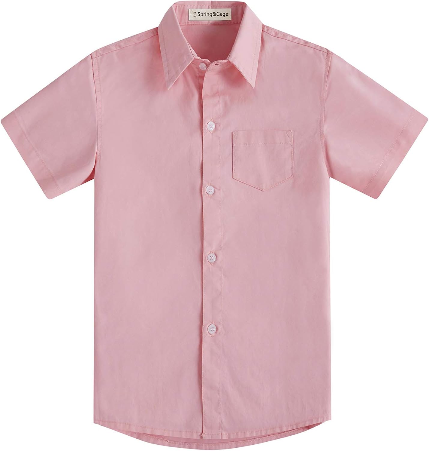 Spring&Gege Camicia Bambino Manica Corta In Cotone - Elegante E Comoda Per Scuola E Occasioni Speciali - Foto 4