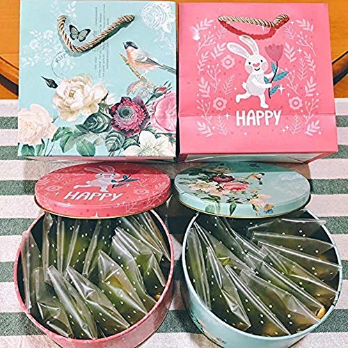 White Dots Self Adhesive Plastic Cookie Bags for Gift Giving 200 Bags+200 Thank You Labels (4x4+1.18 inch) - Thumbnail 4