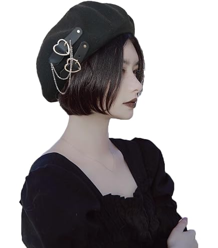 CuLLt カルト DEVIL RIBBON BERET ベレー帽 ベレー 黒 Halloween Red Devil Horn Tail Painter Hat Lolita Beret Cap