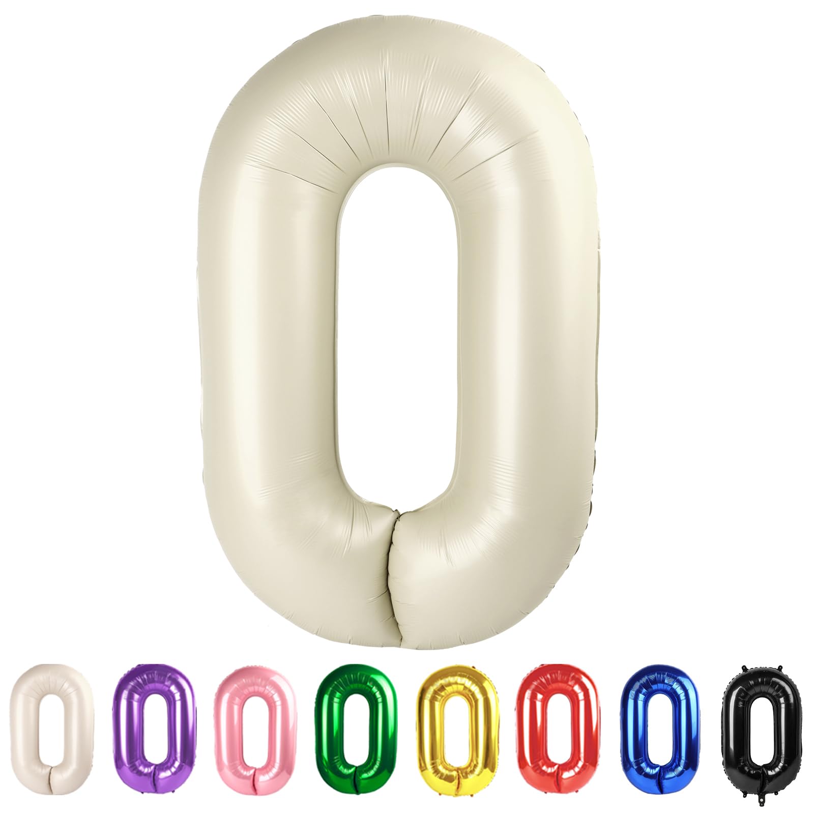 Photo 1 of 0 Balloons Numbers Birthday Decorations for Women Men, Number Balloons 40 In, Cream Birthday Party Decorations Big Balloons for 10 20 30 Wedding, Celebration Party, Graduations