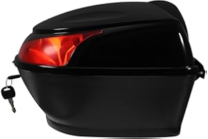 NOLITOY Motorcycle Trunk Top Case with Lock and Mounting Hardware, Plastic Motorcycle Tour Tail Box Waterproof Large Capacity Luggage Case