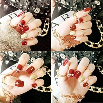 Amazon Com 24pcs Set Diy False Nail Tips Nail Art Short Full Cover Amazon Com 24pcs Set Diy False Nail Tips Nail Art Short Full Cover