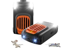 DISPEST Ultrasonic Mice Repellent in Door,Out Door, for Car Engines, House, Garage, Kitchen, Attic, 2 Pack Rodent Mice Rat Repellent Plug in Electronic Rat Pest Deterrent with 4 Strobe Lights,