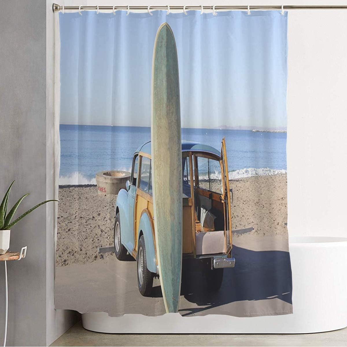 Shower Curtain for Bathroom Woody Beach in Southern