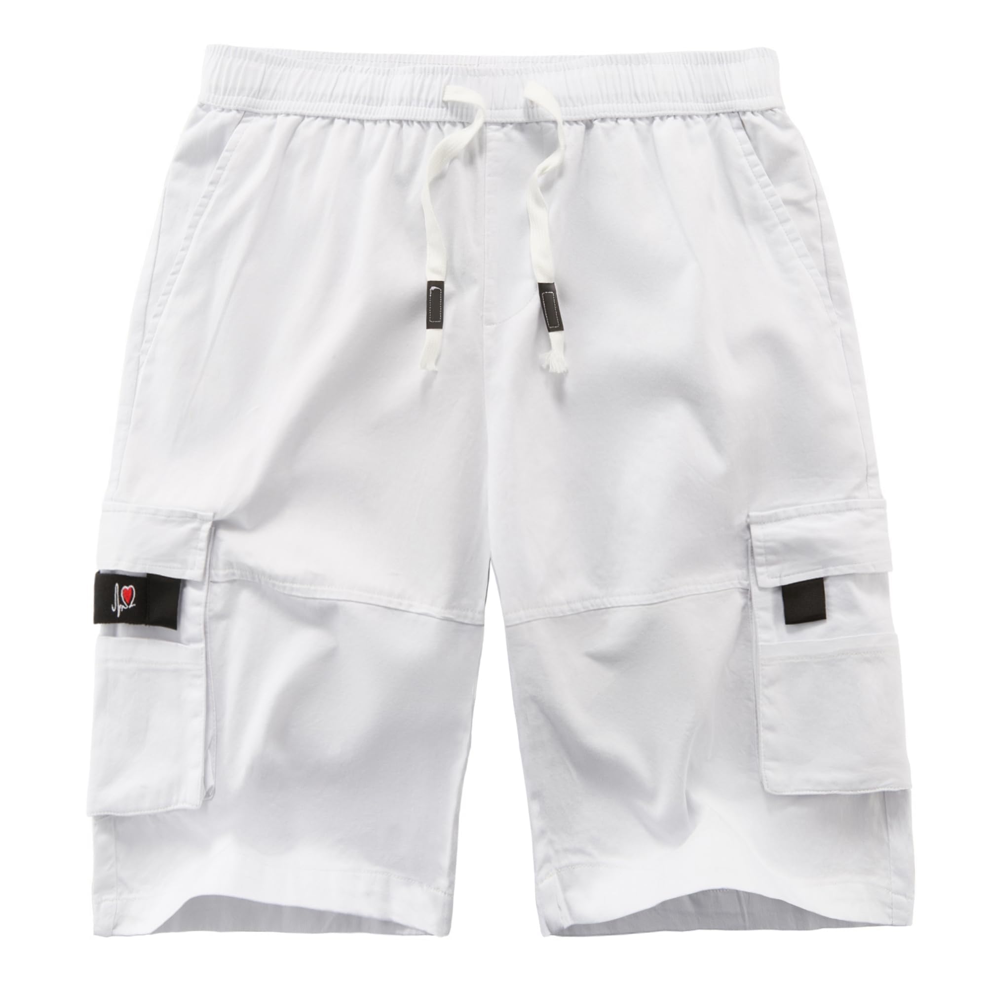 Photo 1 of APTRO Men's Elastic Waistband Cotton Cargo Shorts Relaxed Fit Summer Casual Shorts A901 Pure White L