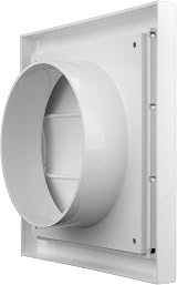 VENTS UK 100mm White External Gravity Vent Grille 155x155mm Ducting view 3