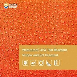 GUARD SHIELD Orange Tarp 8x8 Feet Waterproof Tarps