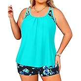 Tempt Me Women Plus Size Tankini Swimsuits - Two Piece Tummy Control Bathing Suits with Shorts 2025 Swimwear