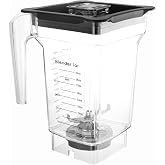 75oz Replacement Jar Compatible with Blendtec Blenders All Models | Upgraded double blade pitcher with enhanced leakproof lid. 32 oz blending capacity.