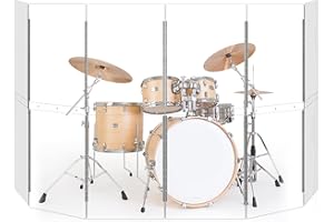 YSBLHCT Drum Shield 6 Panels-2ft x 5ft - Acrylic panel with Stainless Steel Hinges - Perfect for Churches, Home Practice, and Live Performances.