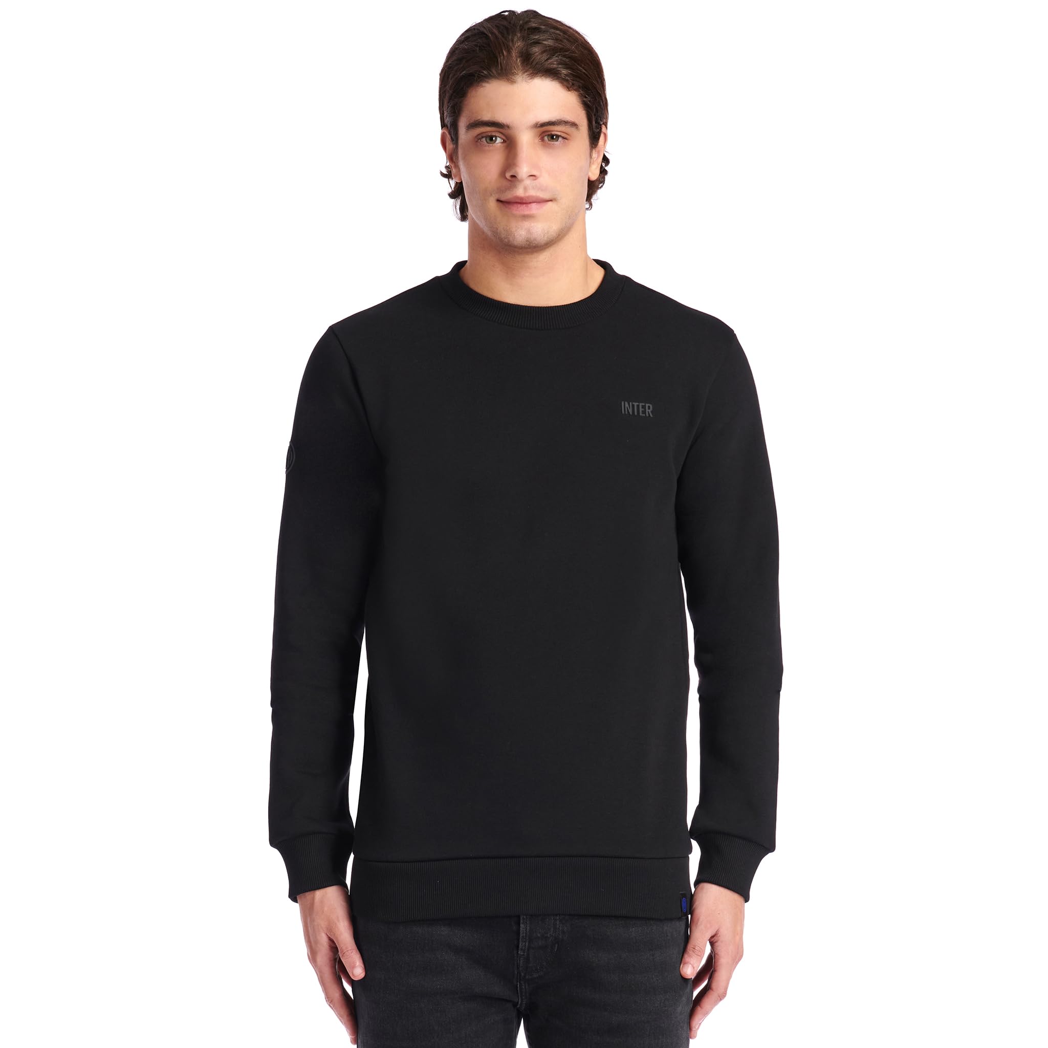 Inter Unisex Adult Crewneck Sweatshirt, Official Product, Exclusive Back to Stadium Collection, 100% Cotton, Suitable for All Nerazzurri Fans, Black, S