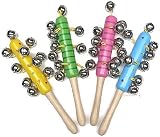 Playwrite Wooden Jingle Stick 10 Bells 21cm Musical Toy Assorted Colours view 1