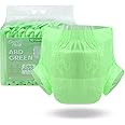 CutiePlusU Disposable Adult Diaper Heavy Absorption Dry Surface Adult Diapers All Night- Green 10 Pieces (Medium 28"-38")