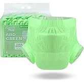 CutiePlusU Disposable Adult Diaper Heavy Absorption Dry Surface Adult Diapers All Night- Green 10 Pieces (Medium 28"-38")