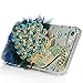 Mavis's Diary iPhone SE Case, iPhone 5S Case, iPhone 5 Case 3D Handmade Bling Crystal Luxury Blue Peacock with Fashion Feather Shiny Sparkly Cover & Colorful Dust Plug & Pen & Screen Protector