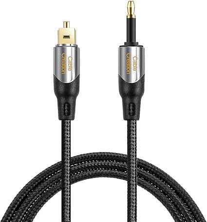 Amazon Cablecreation 10フィート トスリンク オス ミニトスリンク オス デジタル S Pdif オーディオ 光ファイバー ケーブル 24k 金メッキ クロームキャストオーディオ Imac Mac Pro その他 ブラック シルバー 3m Cablecreation 光デジタルケーブル