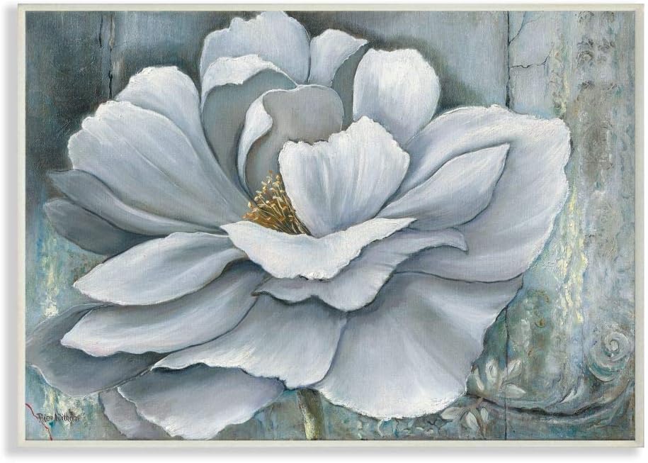 Paintings - Stupell Industries Blue Flower Bloom Painting, Design by Heinz Scholnhammer Art, 13 x 19, Wall Plaque