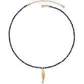 MURNA KARE Boho Fish Necklace for Women - Colorful Crystal Chain Sardine Pendant Necklaces, Bohemian Beach Jewelry | Waterproof Summer Jewelry for Swimwear & Vacation