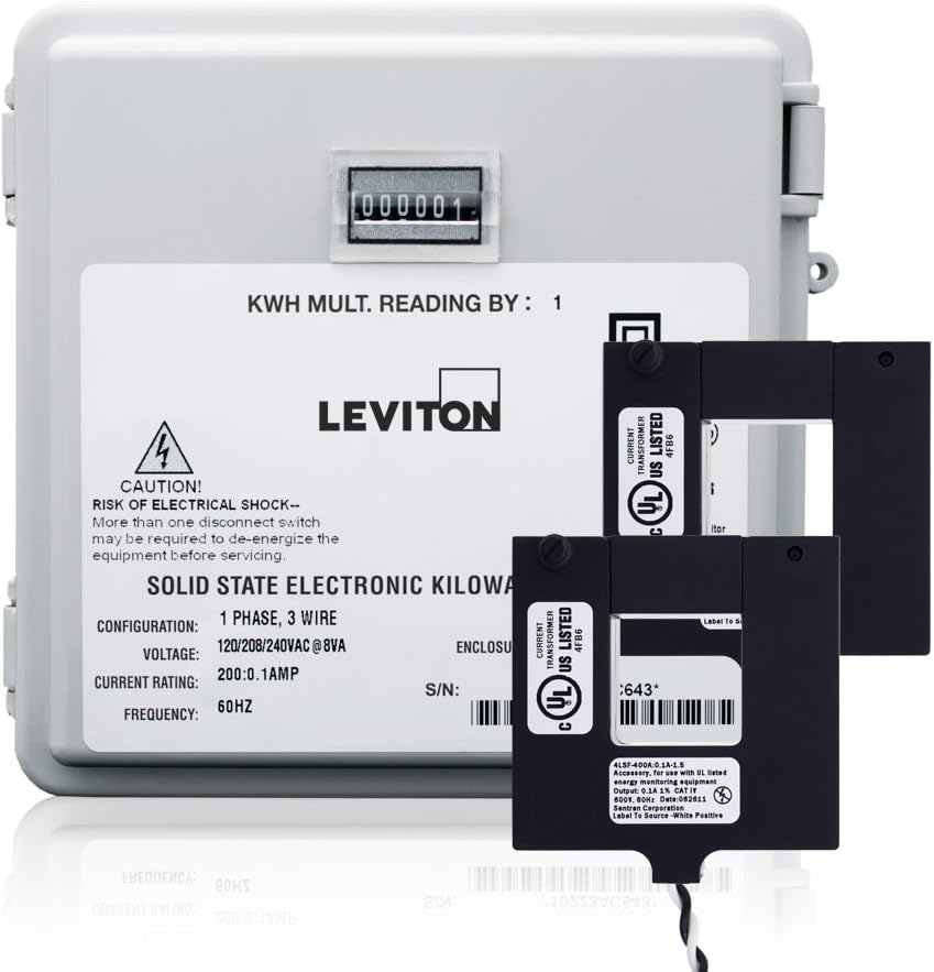 Leviton MO240-2W 200-Amp Mini Meter Kit with 2 Split CTs and Outdoor Enclosure