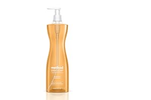 Method Gel Dish Soap, Clementine Scent, Biodegradable Formula, Tough on Grease & Stuck-on Food, Cruelty Free Formula, Made with Recycled Plastic, 18 Fl Oz