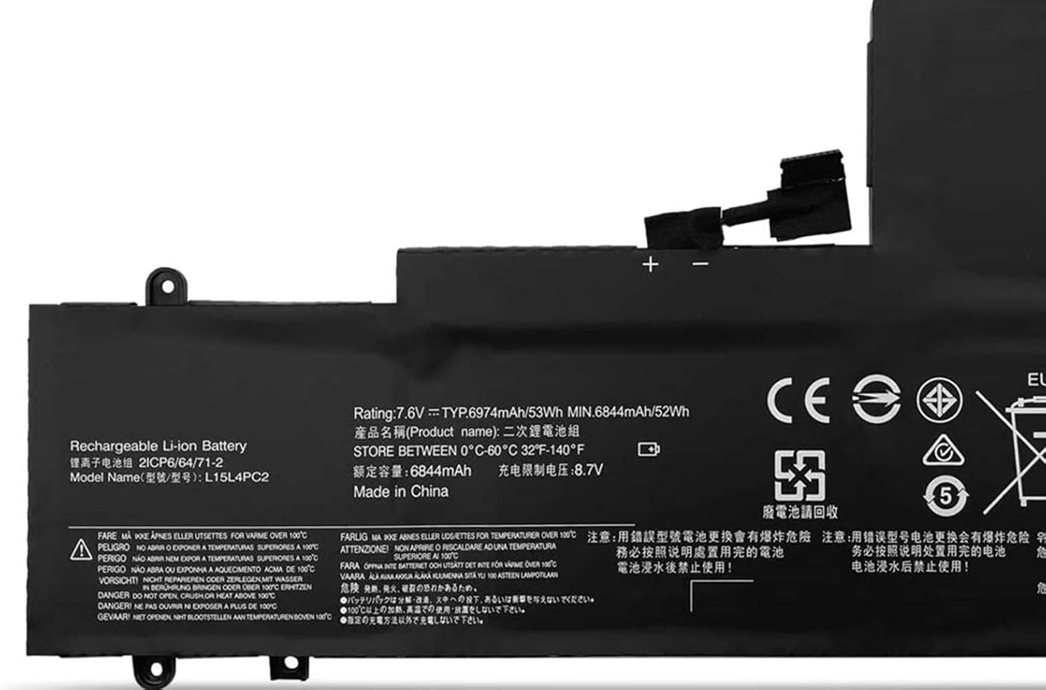 ASKC L15M4PC2 L15L4PC2 Laptop Battery for Lenovo Ideapad Yoga 710-14IKB 710-14ISK 710-15IKB 710-15ISK Series Notebook 5B10K90778 5B10K90802 7.6V 53Wh - Image 3