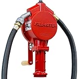 Fill-Rite FR112 Rotary Vane Hand Pump with Discharge Hose, Nozzle Spout, and Suction Pipe