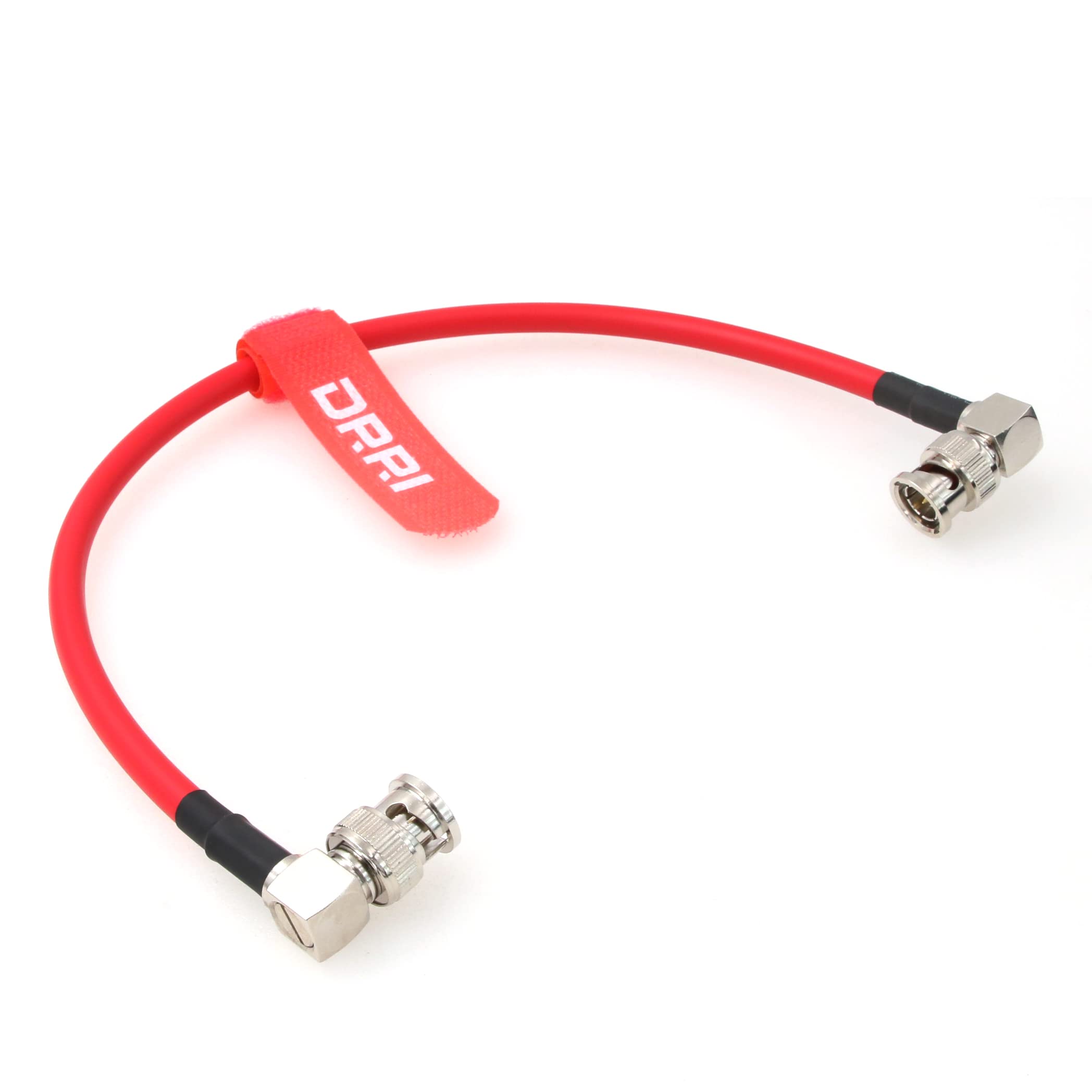 DRRI Canare12G-SDI 4K UHD Right-Angle BNC to Right-Angle BNC Coaxial Cable for Video Monitor (50CM, Red)
