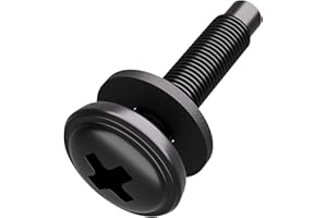 XOOL 50-Pack 10-32 Rack Screws with Nylon Washers – Durable, Rust-Resistant for Server Racks and Audio Equipment Mounts