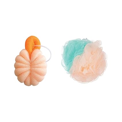 Kaiv Combo of Soft Sponge Loofah & Loofah Pad Small